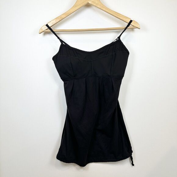 Lululemon Debut Tank Top Women’s 6 Black Drawstring Hem Yoga Dance Running Bra - Picture 1 of 16